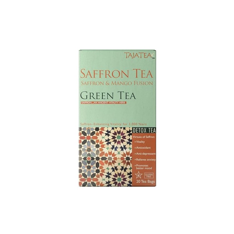 Taja Saffron Tea - Saffron & Mango Fusion Green Tea,