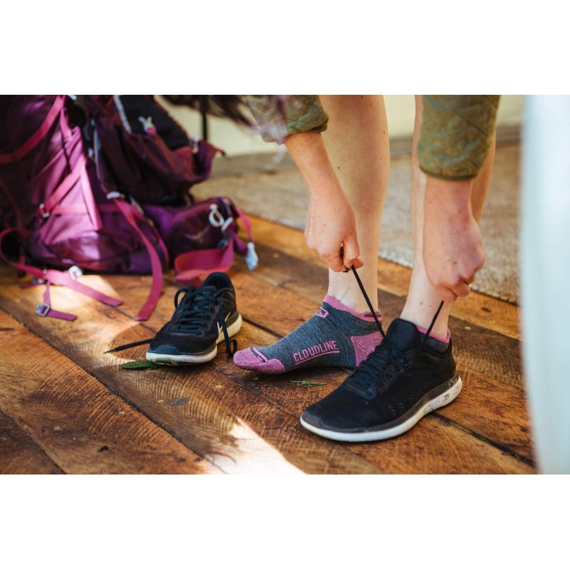 CloudLine Merino Wool Light Athletic Tab Ankle Running Socks -