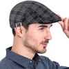 Rayson Flat Cap Men's Beret Cap Checked Adjustable Beret Hat