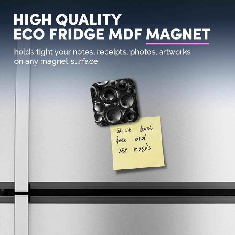 1 x Square MDF Fridge Magnet - Photography Camera Lens