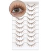 10 Pairs Brown False Eyelashes Clear Band Cartoon False Eyelashes