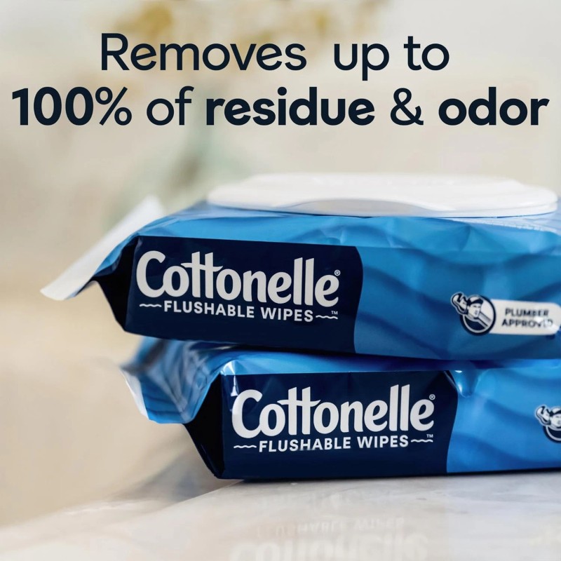 Cottonelle FreshFeel Flushable Wet Wipes for Adults 8 Flip Top