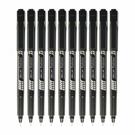 DOLLAR FineLINE Fineliner Pens, BLACK, Fine Point (0.3mm), Pack of 10, Ideal for Writing Drawing Sketching Colouring Drafting Calligraphy Marking