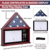 Tieeqe Large Military Shadow Box Solid Wood Burial Flag Display