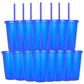 Yisituo 16 Oz Plastic Cups (15, Dunkelblau)