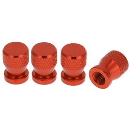 HEROFFIX 4 Pcs Net Pattern Tire Valve Stem Caps Decorative Tyre Valve Dust Covers 7x19mm Orange Aluminum Alloy