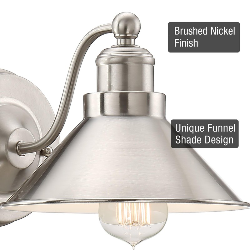 Kira Home Welton 11" Modern Farmhouse Vanity Light with Funnel