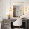 Modern Crystal Pendant Light Fixture 2-Pack Gold Finish Hanging Lighting