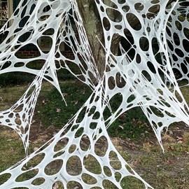 DAZONGE 2 Packs Spider Web Halloween Decorations Outdoor, 900sqft Stretchy Spider Webbing for Halloween Decor, Spooky Spider Web Decorations for Hunted House Halloween Party