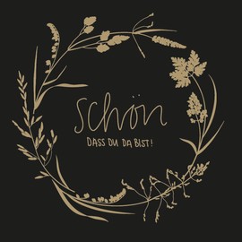 Mank Softpoint Serviette, Schön, dass du da bist!, 2-Ply Tissue 24 x 24 cm Celebration Event Birthday Wedding Pack of 100 (Black)