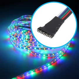 YINETTECH 10Pcs 5-Pin RGBW LED Connector 2.54mm Female Plug 25V for Light Strip 10cm