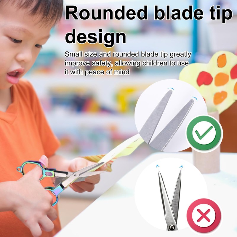 lasuroa Pack of 3 Mini Folding Scissors, Stainless Steel Folding