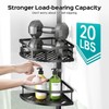 HAMITOR Corner Shower Caddy Tension Pole: Rustproof Stable 4-Tier Bathroom