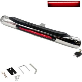 ‎Cobra-Tek 28" Hitch Step W/Led Brake Light w/ Hitch Pin & Hitch stabilizer Stainless Steel