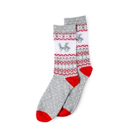 Tipsy Elves Grey Humping Reindeer Socks for Women OSFA