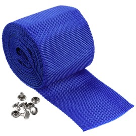 PATIKIL Winch Rope Protector 2m/6.56ft, Polyester Protective Sleeve with Buckle Universal for 6cm/2.36in Width Cable Line, Blue