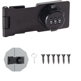 Cabinet Password Locks, Cabinet Door Combination Lock with 6 Screws, Keyless Mechanism Combination Lock Gate Latch for Cabinet, Mailbox, Pet Doors, Office File Cabinet Lock