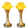 Omeet 1Pair - LED Glazed Lotus Buddhist Lamp, Light offering