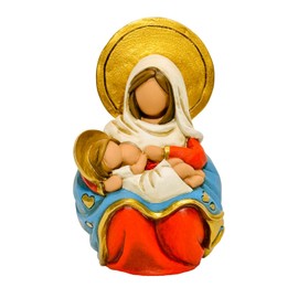 Guitla Virgen de la Leche Statue Hand Painted - Resin Religious Decor for Nightstand or Mini Altar - Perfect for Home and Devotional Gifts (Virgen de la Leche)