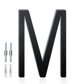 SpNo1-MS 5 Inch Floating Aluminum House Address Numbers Letters, Modern Metal House Numbers for Outside, Black Metal Door Address Letter and Number for Home Garden Office Apartment (M)