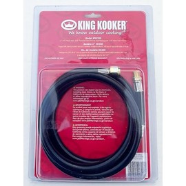 King Kooker 6’ LPG Hose with 3/8” Female Flare Swivel End Fitting and 1/4” Male End Fitting