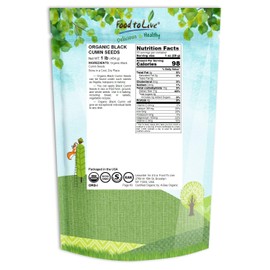 Organic Black Cumin Seeds, 1 Pound – Non-GMO, Whole Nigella Sativa, Raw Vegan Superfood, Kosher, Bulk Black Caraway. High in Iron, Calcium and Magnesium. Great for Cooking, Spicing, and Seasoning.