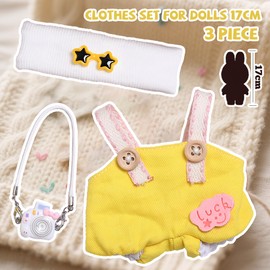 17cm Doll Clothes, Clothes for Dolls Outfit, Stylish Adorable Dolls Clothes Accessories for 17cm Dolls, Play & Collector Display (No Doll) (Yellow)