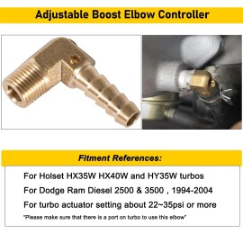 Camoo Adjustable Boost Elbow Controller & Rack Cap For 94-98 Dodge Cummins HX40W HX35W