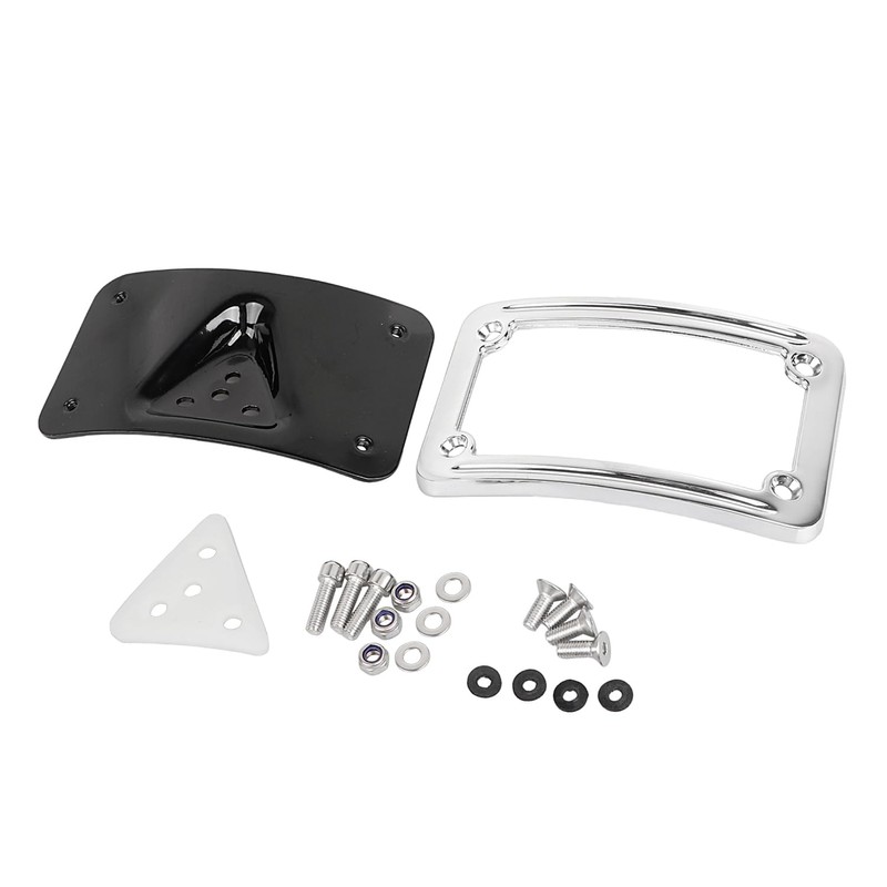 YDLMT Metal 3 Hole Curved Laydown License Plate Mount with