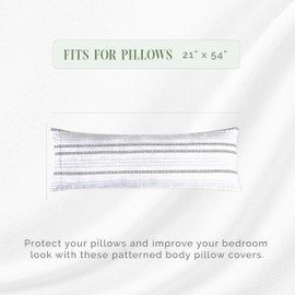 Elegant Comfort Ultra Soft 1-Piece Set Striped Print Pillowcases - 1500 Premium Hotel Quality Microfiber, Soft and Smooth Hidden Zipper Closure 1-Piece Pillow Covers - Body Pillowcase, Traci Gray