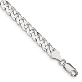IceCarats 925 Sterling Silver 6mm Curb Link Chain Bracelet 7 inch