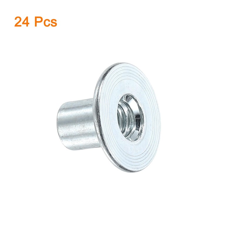 uxcell M6 T-Nuts, 24pcs Carbon Steel Tee Nut Round Base