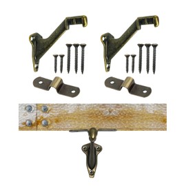 Handrail Brackets Wall Mounted Antique Brass Zinc Stair Railing Support with Matching Screws, Decorative Stair Hardware, 3 Pack HOWTOOL