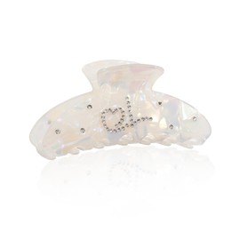 WELROG Acrylic Letter Hair Clips for Women - Monogram Hair Claw Clips Alphabet Large Hair Clip with Rhinestones Pattern