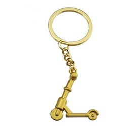 Gold Steel Scooter Bag Keyring, gold, 8 x 3 cm