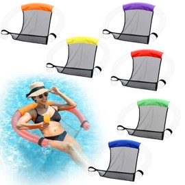 Soulchen 6 Pcs Mesh Floating Pool Noodle Chair Slings Water Float Seat for Adults Summer Beach Toys Swimming Outdoor Party Accessories, Pool Noodle Not Included (Mixcolor)