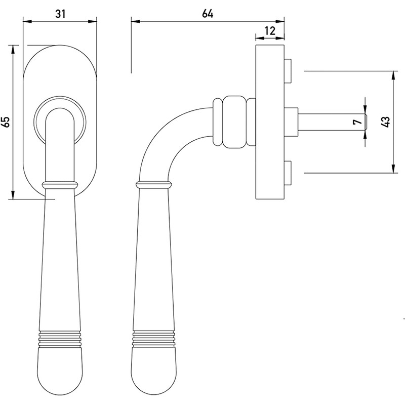 Beschläge Hamburg Window Handles, Window Fitting, Emily DK 07 MPu,