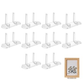 Vauki 10 supporti in acrilico 9,3 x 6,3 x 3,4 cm – Mini supporto per carte di credito, piccolo supporto in plastica trasparente rimovibile per libri, cornici per CD, foto