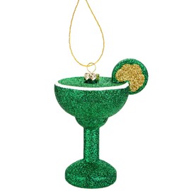 VFM - Green Glitter Cocktail Decoration Hand Painted Hanging Christmas Ornament
