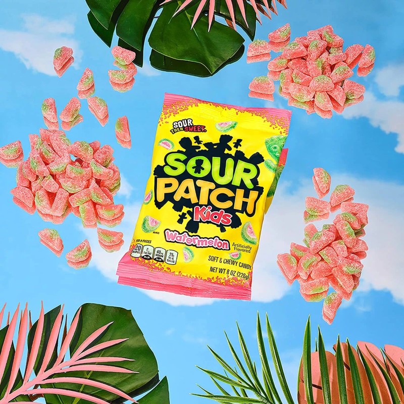 Sour Patch Kids Sweet and Sour Candy Watermelon, 8-Ounce Bag,