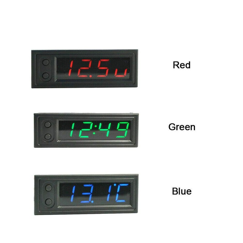 3 in 1 LCD Digital Electronic Clock Thermometer Voltmeter, Blue