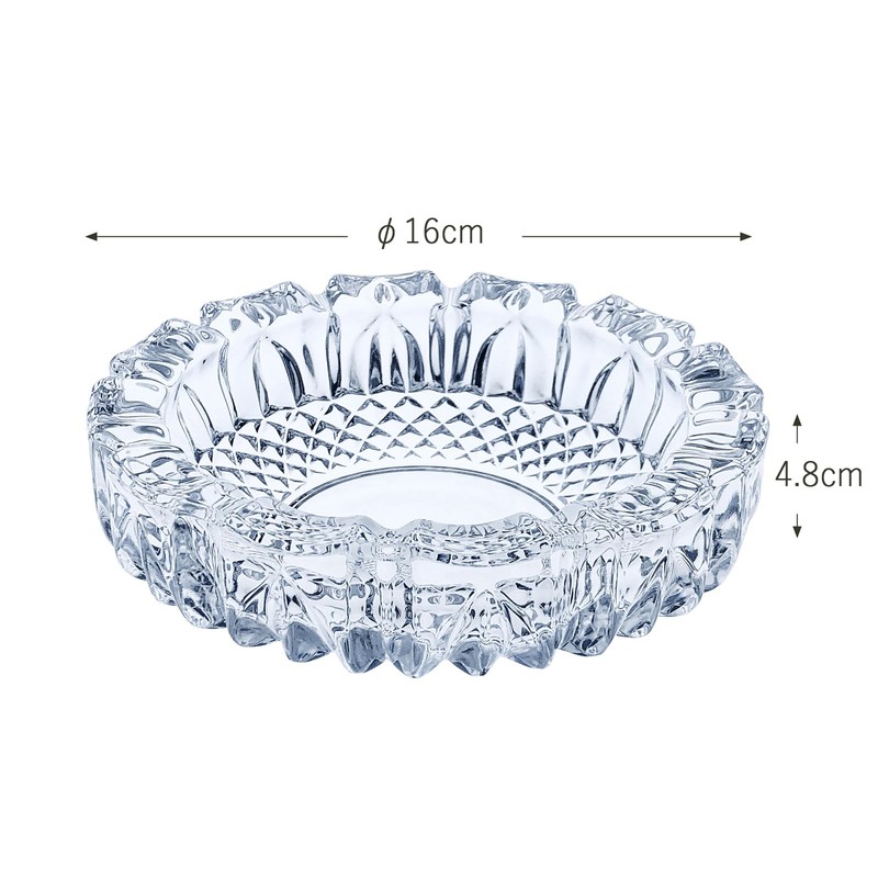 TOYOSASAKI GLASS (東洋佐々木ガラス) Glass Tabletop Ashtray Made in Japan P-05507-JAN
