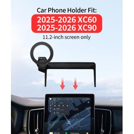 Car Phone Holder for 2025-2026 Volvo XC60 Volvo XC90 Accessories 11.2-Inch Screen Fixed Clip, 360° Rotation Phone Mount Compatible with MagSafe, Cell Phone Holder Does Not Affect Air Vent
