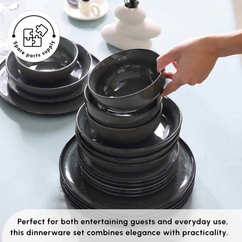Karaca Fein 24 Piece Reactive Glaze Dinner Set for 6