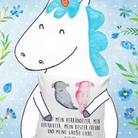 Mr. & Mrs. Panda 40 x 40 cm Cushion Axolotl Girlfriend Gift, Husband, Decorative Cushion, Love, Motif Cushion, Couple, Lurch, Cushion Cover, Pillow, Newt,