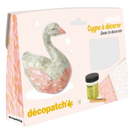 Décopatch KIT027C Craft Mini Kit Papier Mache Swan Ideal for Children 1 Set