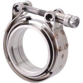 V Band Clamp 2.25" Whole Stainless Steel 2 1/4 V Band Clamp Kit 2.25 v band clamp Downpipes Assembly Male Female Flanges (2.25" With Flanges) by NGHTMRE