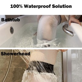 CIVJET Cast Covers for Shower Leg, Waterproof Cast Cover for Showering, Cast Protector for Shower Leg Adult, Shower Boots for Foot After Surgery, Full Leg, Thigh (Diameter - 7.9") Extra Long