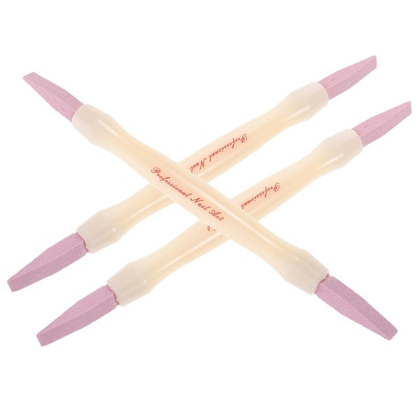 IWOWHERO 3pcs Stone Sanding Nail File Nail Buffer Block Dual-head