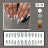 UEYRSEDB Flower Press on Nails Medium Almond Fake Nails with